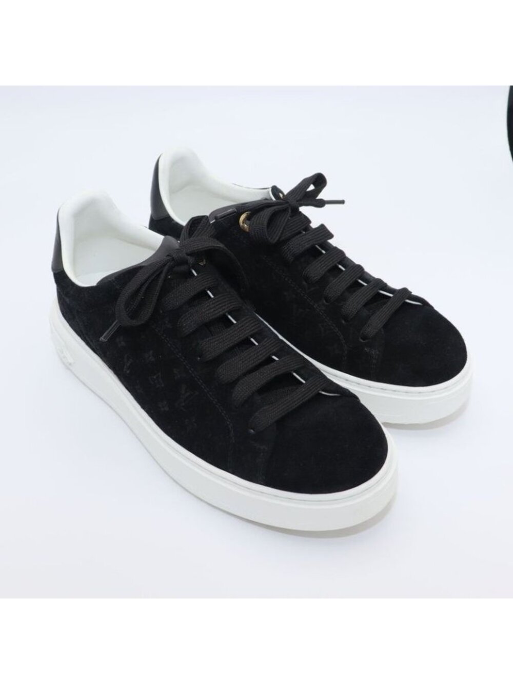 Louis Vuitton Monogram Time Outlines Leather Suede Sneakers - Picture 3 of 15
